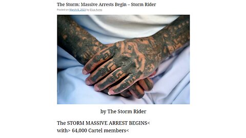 The Storm: Massive Arrests Begin – Storm Rider