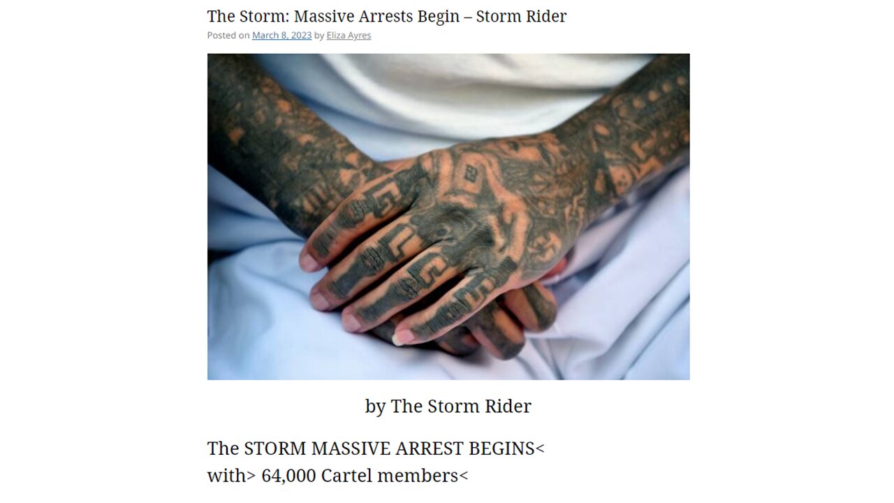 The Storm: Massive Arrests Begin – Storm Rider