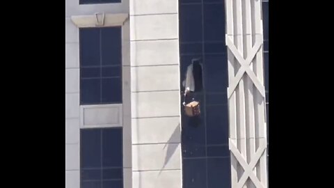 Armed Man Breaks Caesars Palace Window & Throws Furniture Out