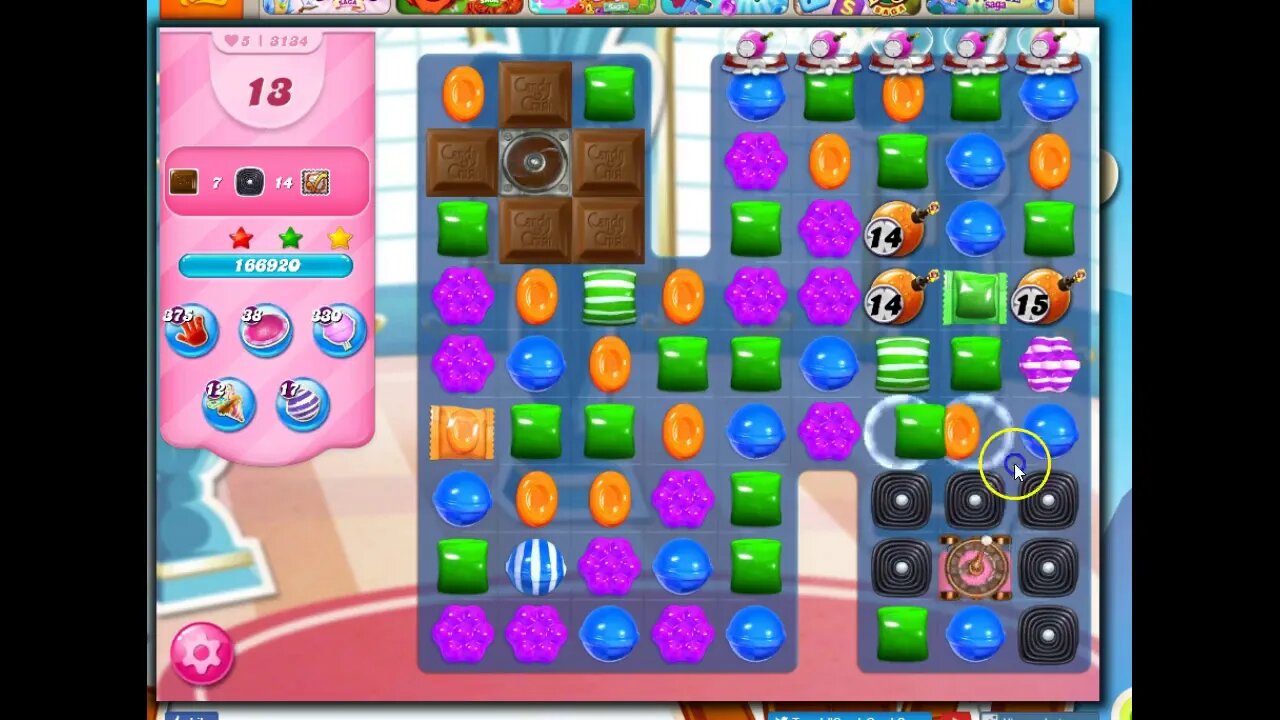 Candy Crush Level 3134 Talkthrough, 33 Moves 0 Boosters