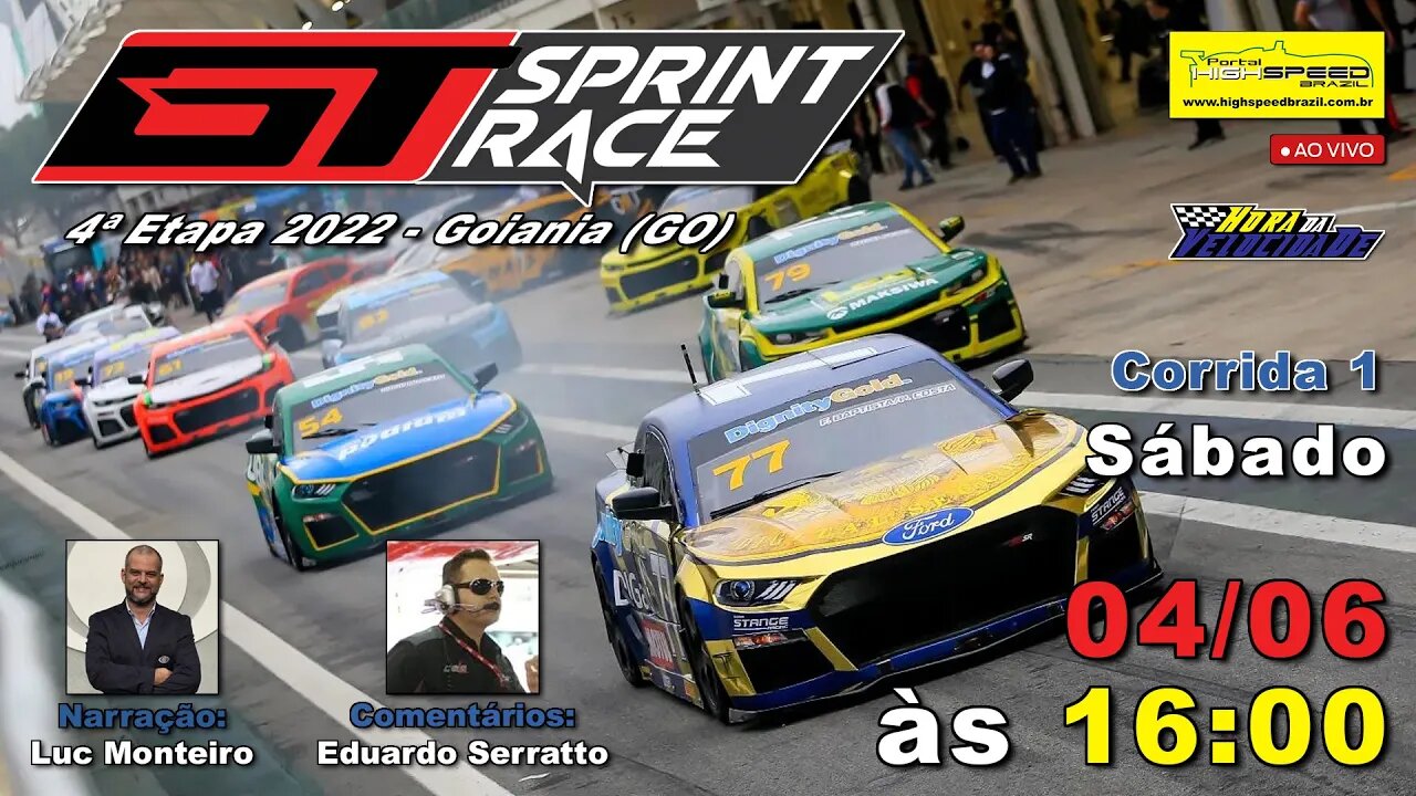 GT SPRINT RACE | Corrida 1 | 4ª Etapa 2022 - Goiania (GO) | Ao Vivo