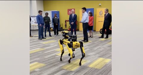 Biden Inspects Dog Robot