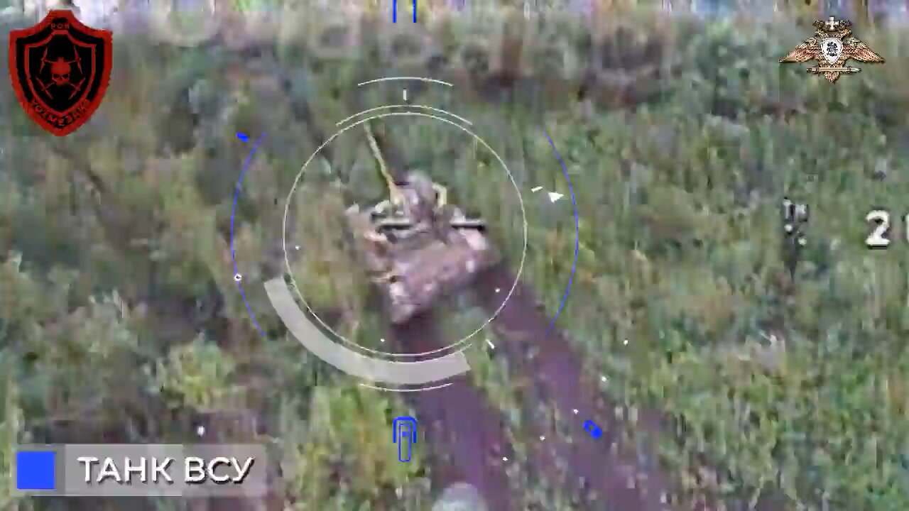 💥Destruction of a tank of the Armed Forces of Ukraine by a strike UAV in the Avdeevka direction