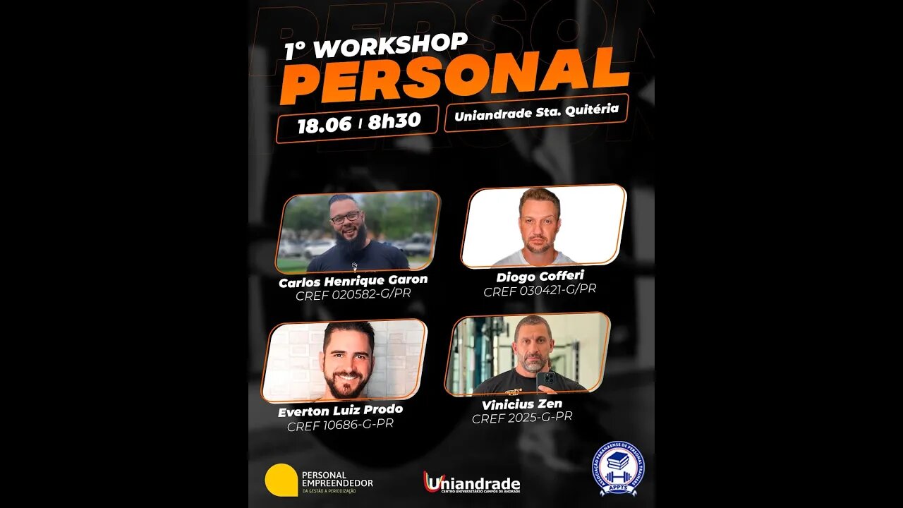 Workshop Personal: treinamento de força, fisiculturismo e halterofilismo