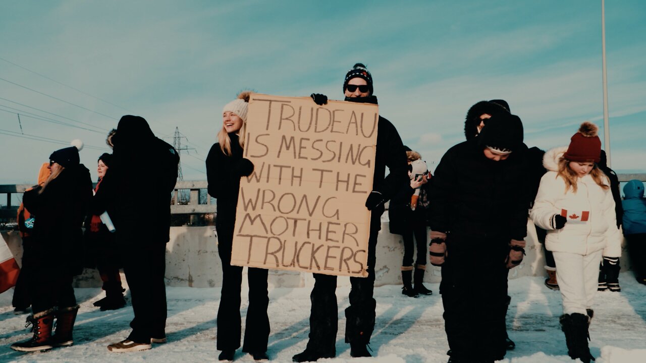 Trucker Freedom Convoy Rolls Through Hamilton