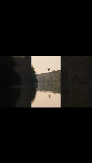 Helicopter flies over the Cape Fear