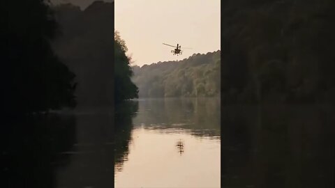 Helicopter flies over the Cape Fear
