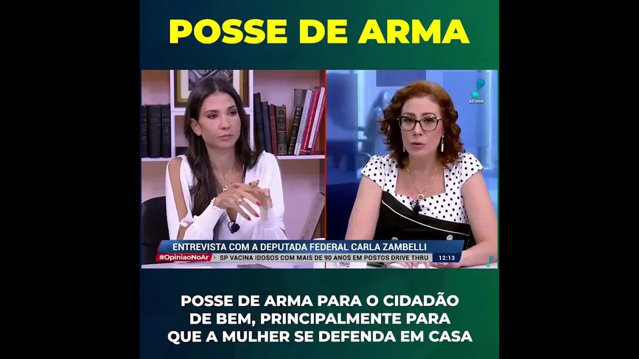 CARLA ZAMBELLI silencia jornalista esquerdista com resposta fulminante sobre posse de armas. CONFIRA