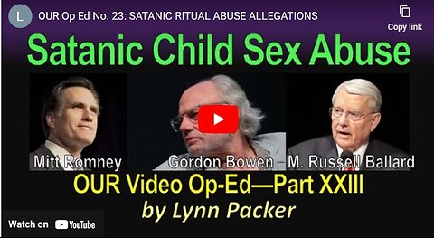 HIGHLY recommend watching all of Lynn Packer' because he's been exposing Tim Ballard for year