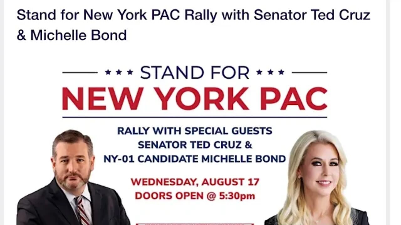 Stand for New York PAC Rally with Senator Ted Cruz & Michelle Bond