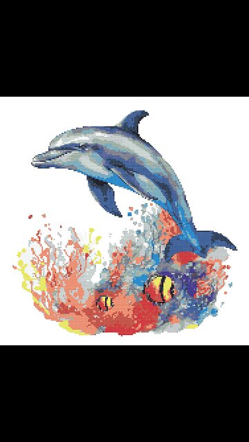 DOLPHIN OASIS Cross Stitch Pattern by Welovit | welovit.net | #welovit