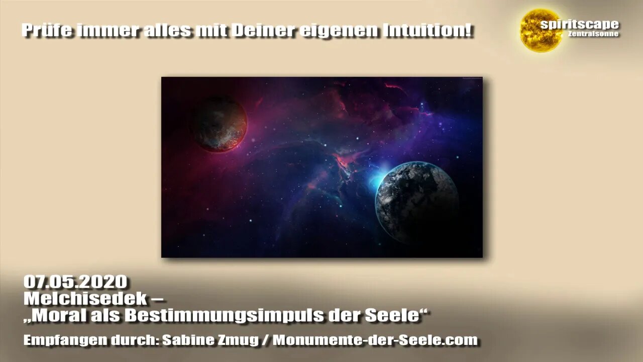 Melchisedek - „Moral als Bestimmungsimpuls der Seele“