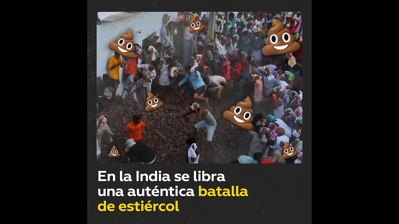 Se tiran estiércol unos a otros en una fiesta tradicional en la India