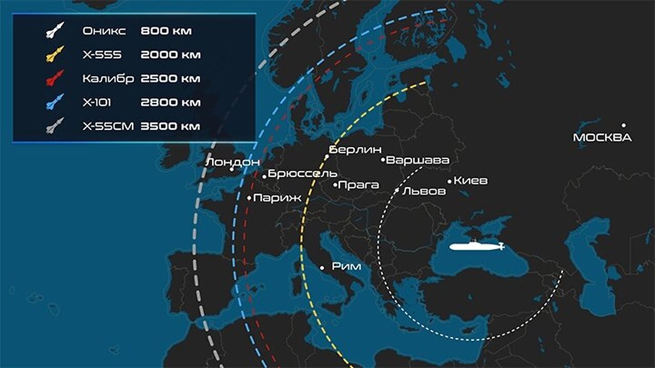 Reakcja „Doktryny Putina” na atak ATACMS na obwód briański: mapa rosyjskich rakiet w Europie.