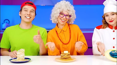 Tantangan Masakanku vs Nenek - Gadget Dapur dan Hacks Pengasuhan Anak oleh Multi DO Challenge0.3