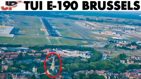 Don't hit the Church😊| TUI Embraer 190 Landing Brussels🇧🇪 Runway 07L