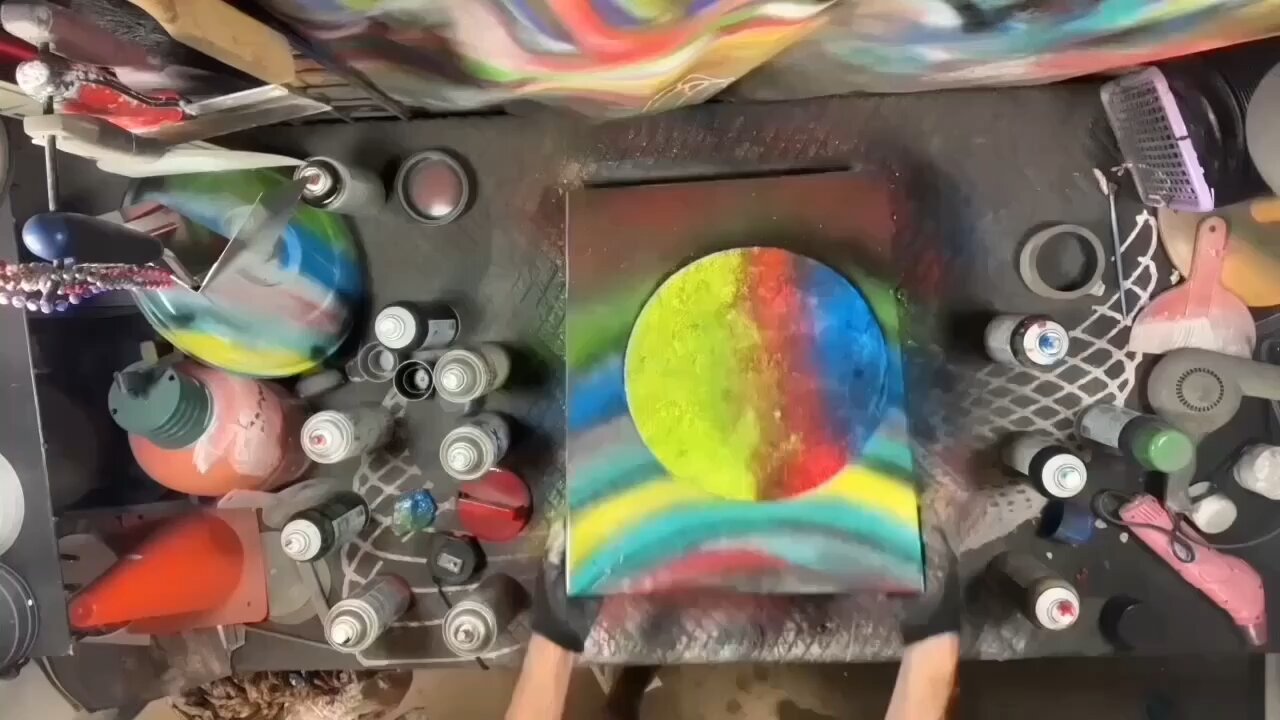 Spray paint art with Otis and special guest Dale