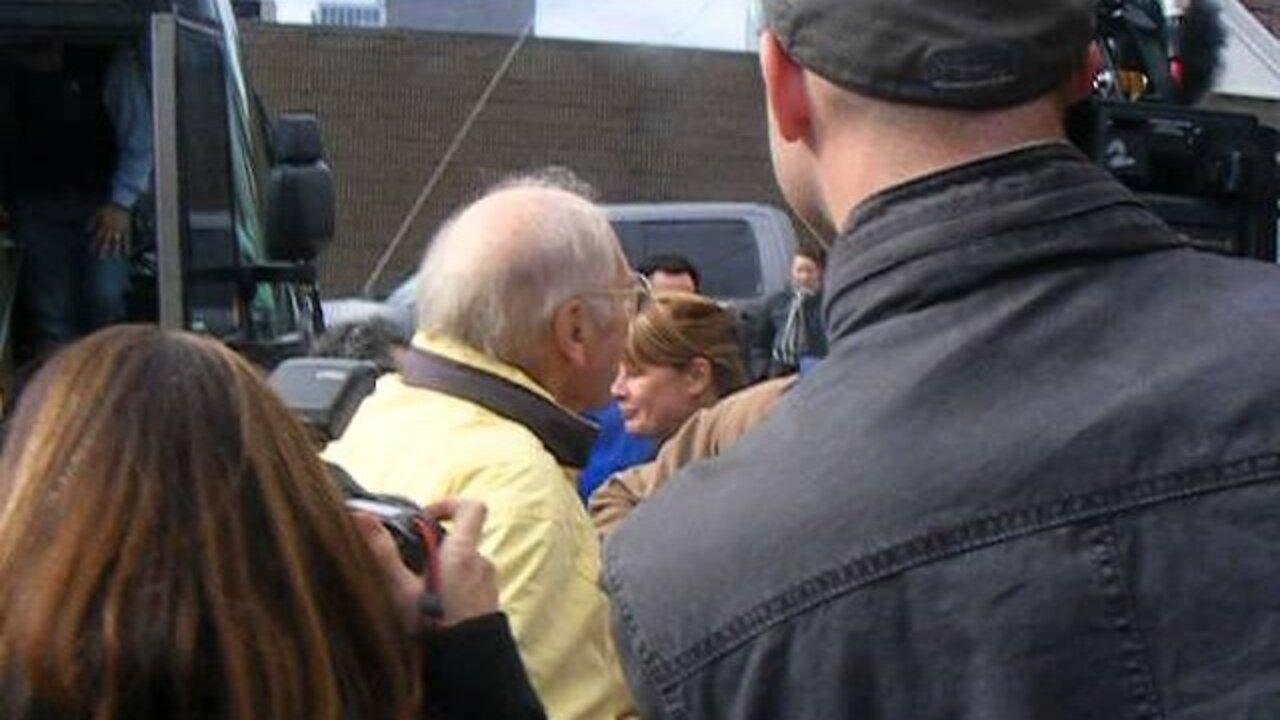 The Scott Brown Bus Arrives in Fitchburg Massachusetts at the Moran Square Diner 11-5-12