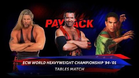 WWE Payback: Kevin Nash Vs Scott Hall Vs Ricky Steamboat | ECW Championship Tables Match