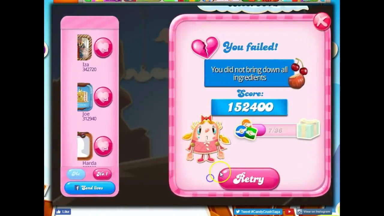 Candy Crush Level 3072 Talkthrough, 46 Moves 0 Boosters
