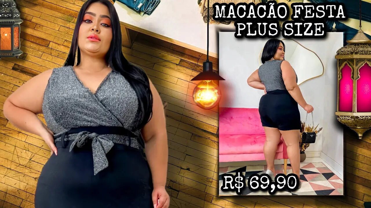 ✳️ MACACÃO FESTA BALADA PLUS SIZE GRANDE TENDÊNCIA