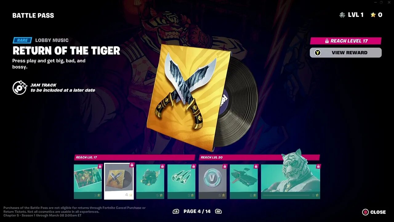 Fortnite Return Of The Tiger Jam Track Lobby Music