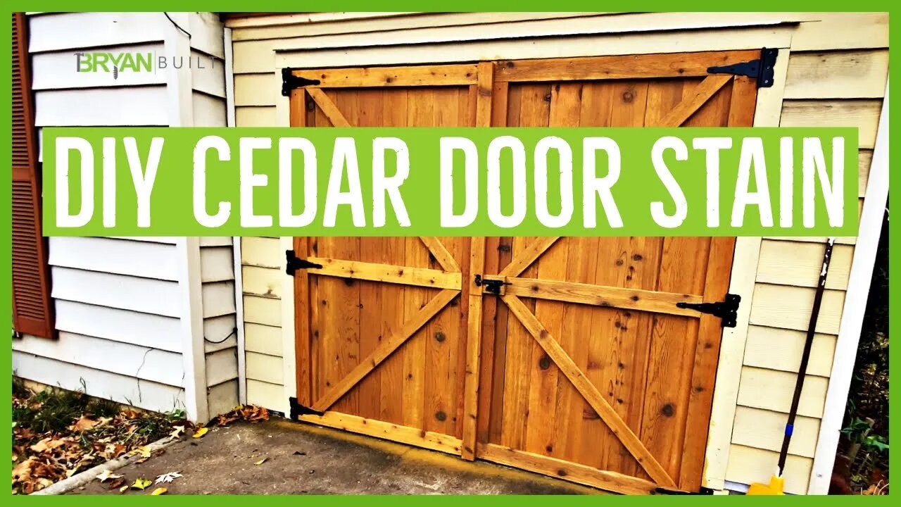 DIY Cedar Shed Door Stain | Easy Shed Door Staining | DIY Shed Door Ideas | Bryan Built Reno Part 4