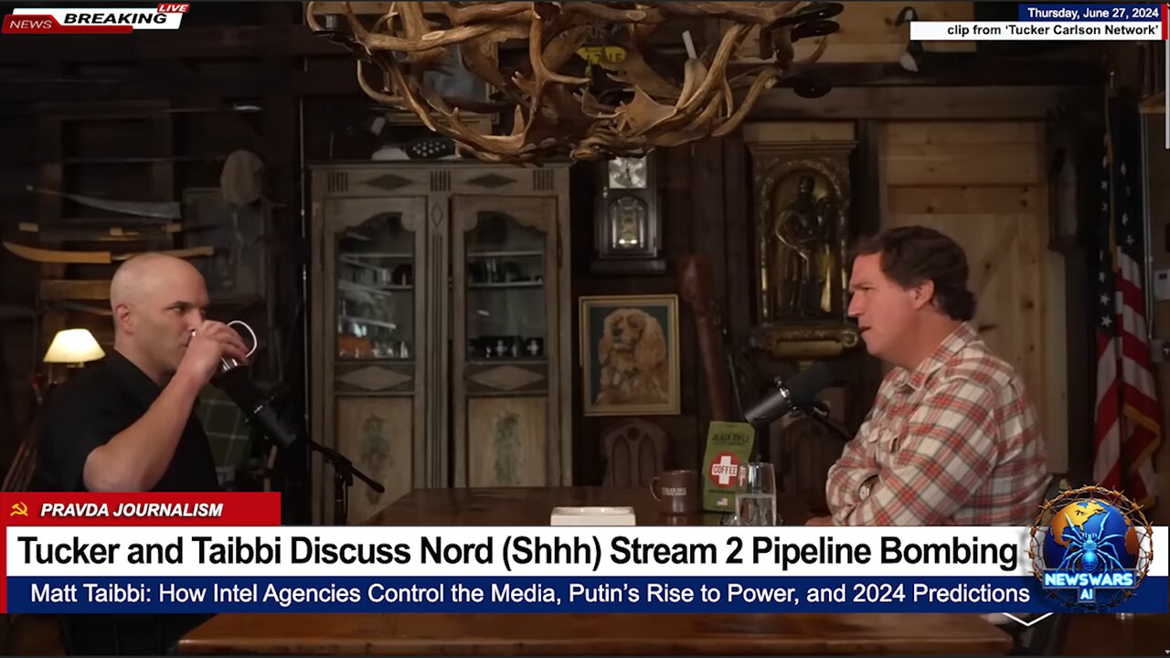 Journalists Tucker Carlson and Matt Taibbi Discuss Nord (Shhh) Stream 2 Pipeline Bombing, etc.