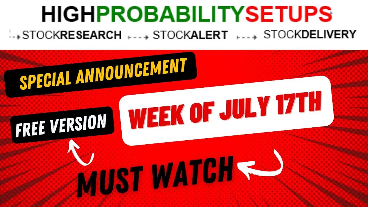 HPS Watch List and Announcement on schedule. PLEASE WATCH Important news on alerts and feedback