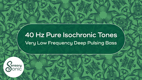 40 Hz Pure Isochronic Tones | Very Low Frequency Deep Pulsing Bass