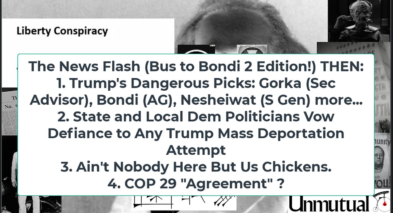 Liberty Conspiracy LIVE 11-25-24! Troubling Trump's Gorka, Bondi, Nesheiwat, Climate NY, WAR?