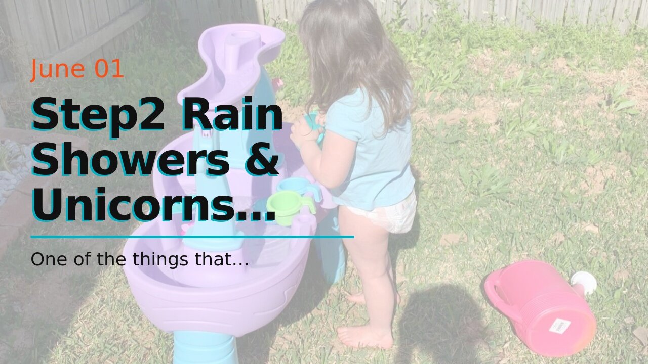 Step2 Rain Showers & Unicorns Water Table – Kids Purple Water Play Table with 13-Pc Unicorn Acc...