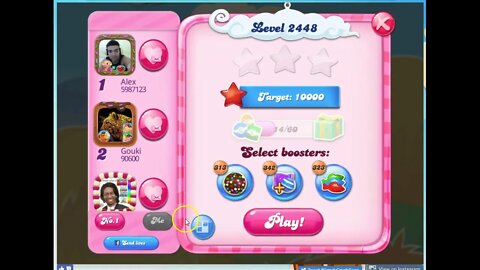 Candy Crush Level 2448 Audio Talkthrough, 1 Star 0 Boosters