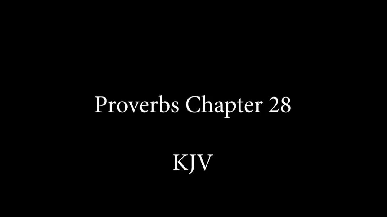 Proverbs Chapter 28 KJB