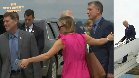 Biden lands in La Crosse and his handler is still controlling the show.