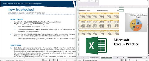 SAM Project 1a Excel Module 01 Creating a Worksheet and a Chart - New Era Medical COMPLETE A BUDGET