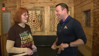 Mac discovers axe-throwing