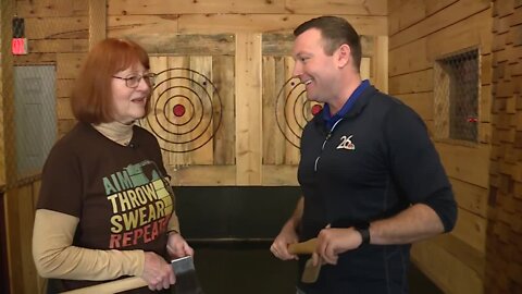 Mac discovers axe-throwing