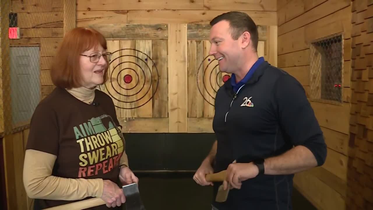Mac discovers axe-throwing