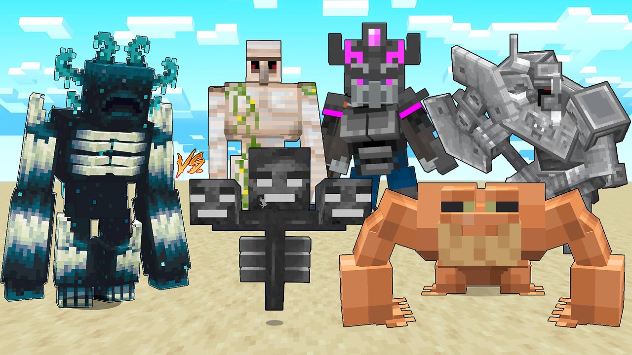 MUTANT WARDEN Vs Ferrous Wroughtnaut, Giant Royal Guard, Iron golem, Mutant Frog, Wither