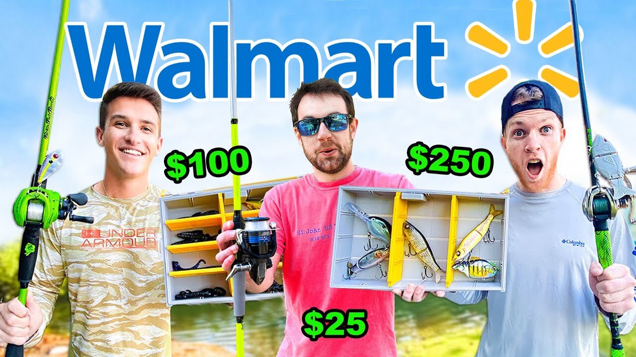 Walmart $25 vs $250 Budget Fishing Challenge (Rod, Reel, Lures)