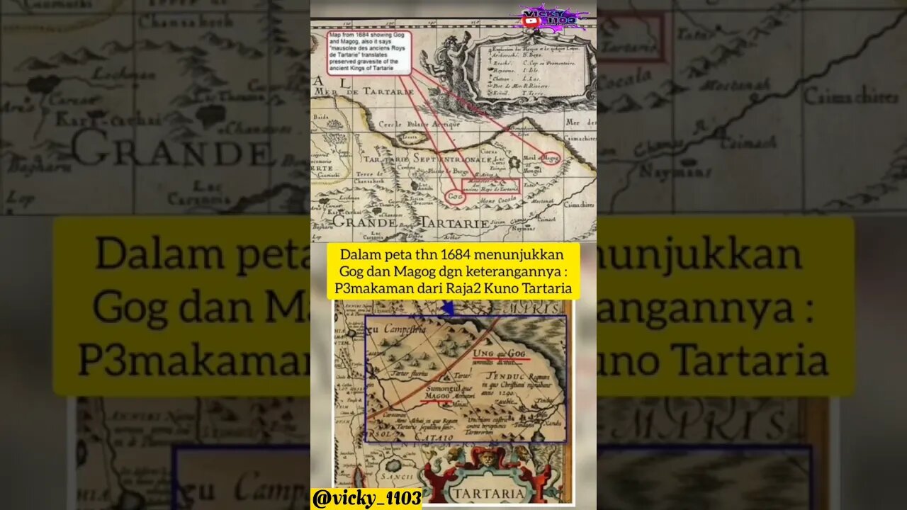 Dalam Peta Tahun 1684 Menunjukkan GOG Dan MAGOG Dengan Keterangannya #petakuno #gogdanmagog #sorts
