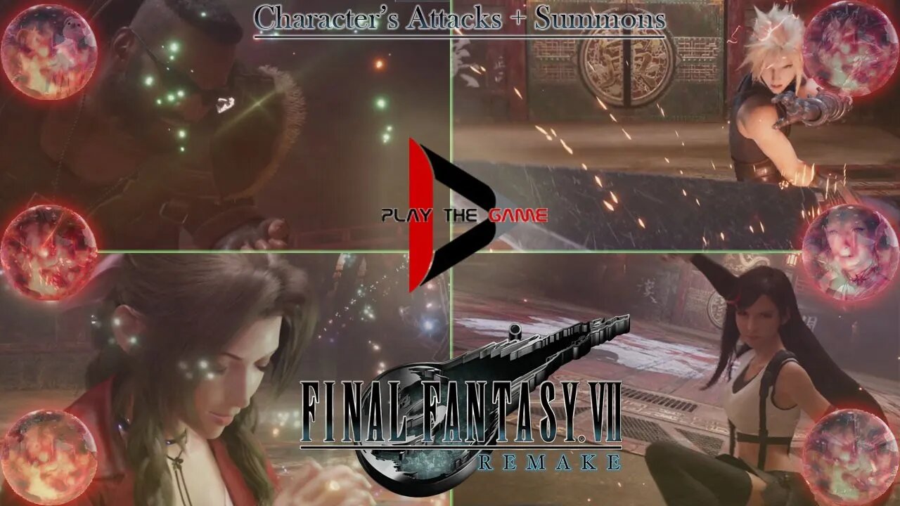 Final Fantasy VII Remake: All Character's Attacks + Summons [Show Case]