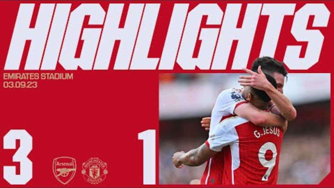 HIGHLIGHTS - Arsenal vs Manchester United (3-1) - Odegaard, Rice, Gabriel Jesus seal victory!