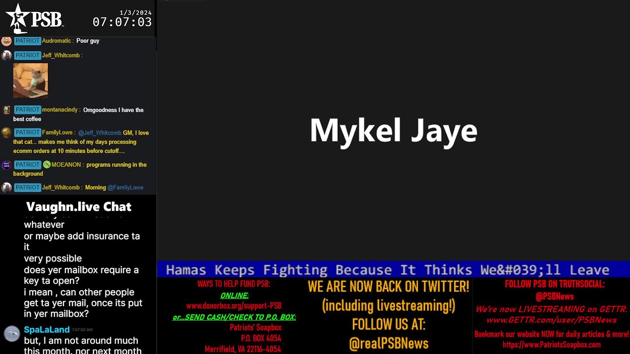 2024-01-03 07:00 EST - Patriots Soapbox AM: with MykelJaye, SkyeBreeze