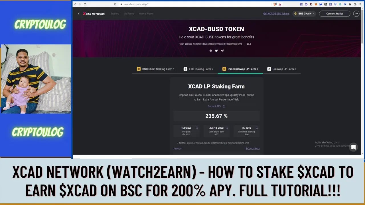 Xcad Network (Watch2earn) - How To Stake $XCAD To Earn $XCAD On BSC For 230% APY. Full Tutorial!!!