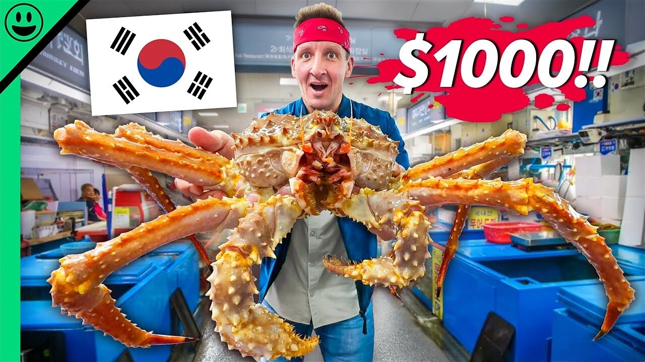 South Korea $1,000 Seafood Challenge!! Biggest Market in Korea!!