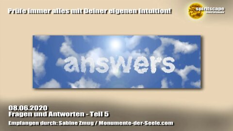 Fragen und Antworten - Teil 5 - 08.06.2020