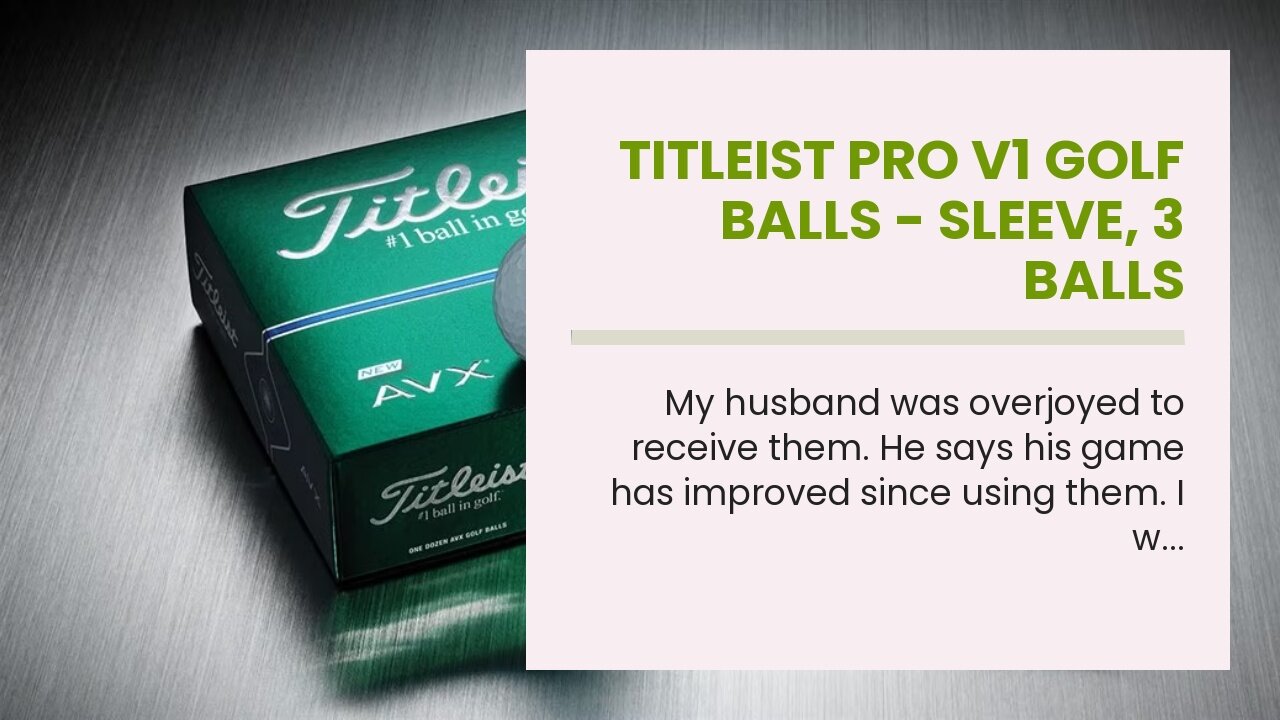 Titleist Pro V1 Golf Balls - Sleeve, 3 Balls