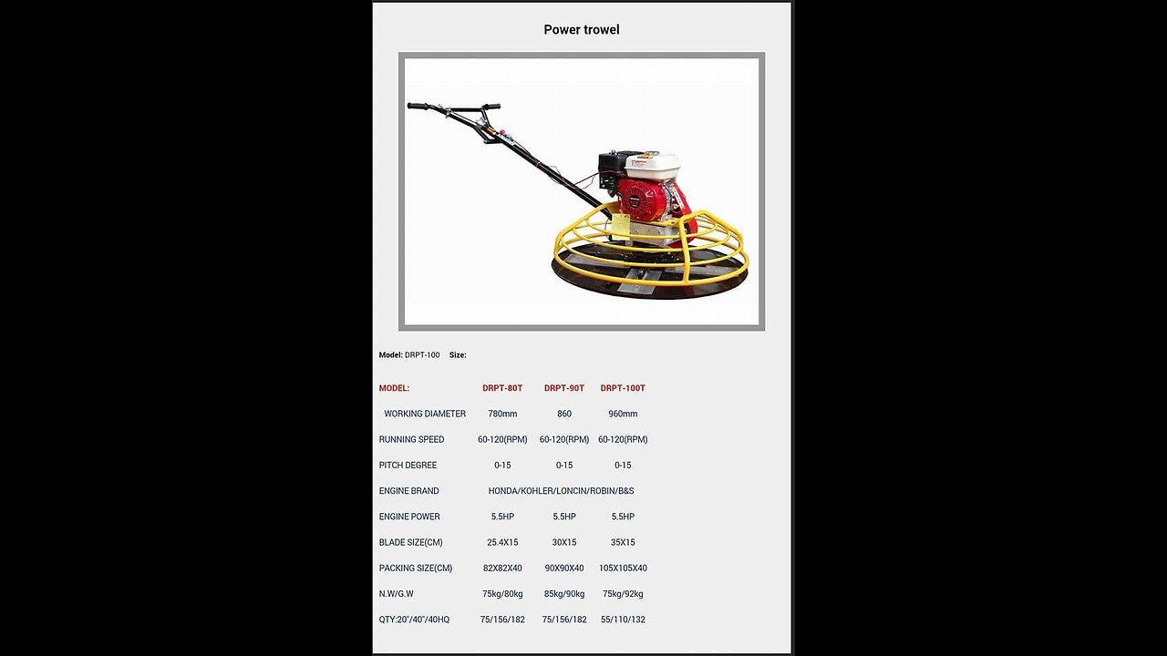 Power trowel
